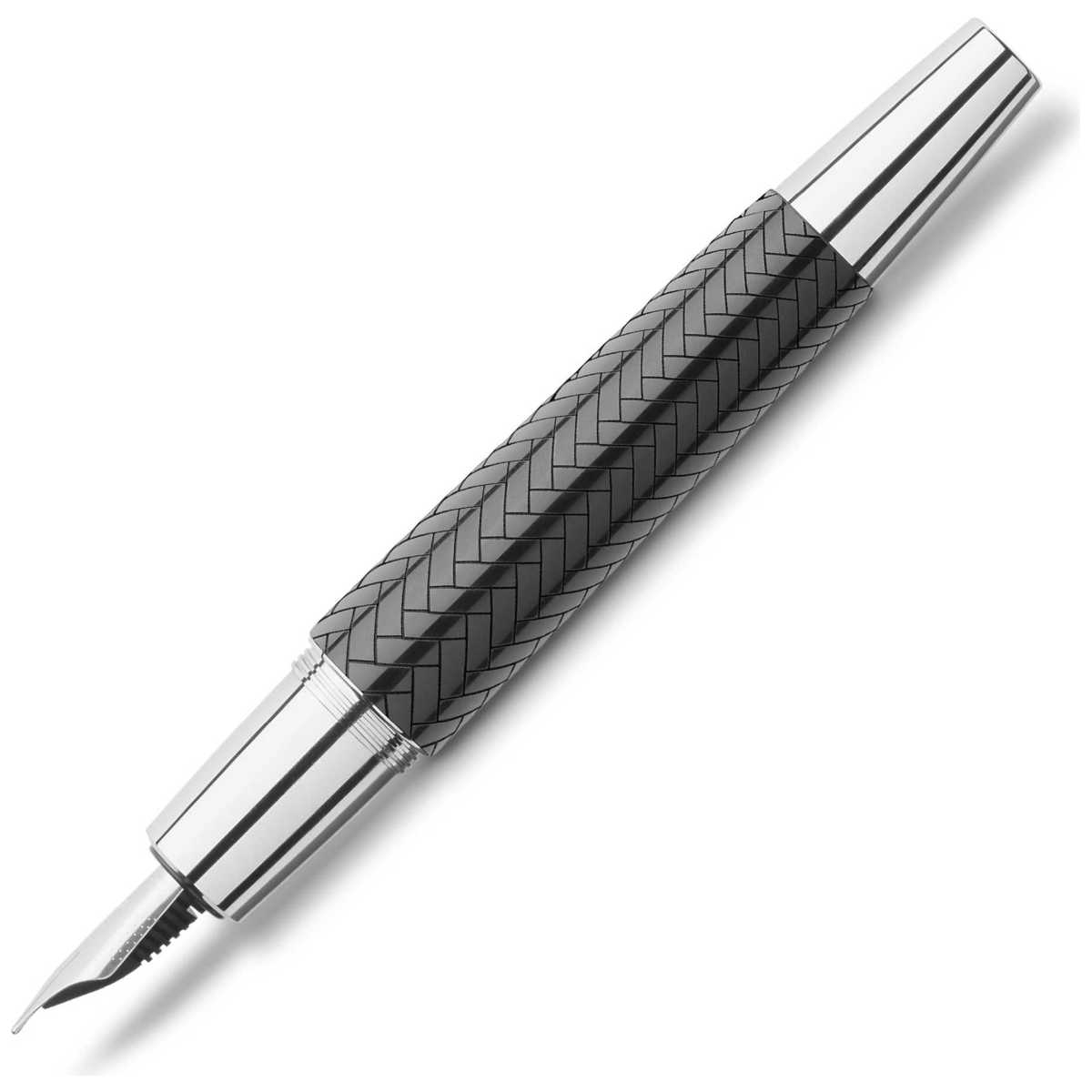 FABER CASTELL Füllhalter M e-motion Edelharz parkett schwarz / chrom