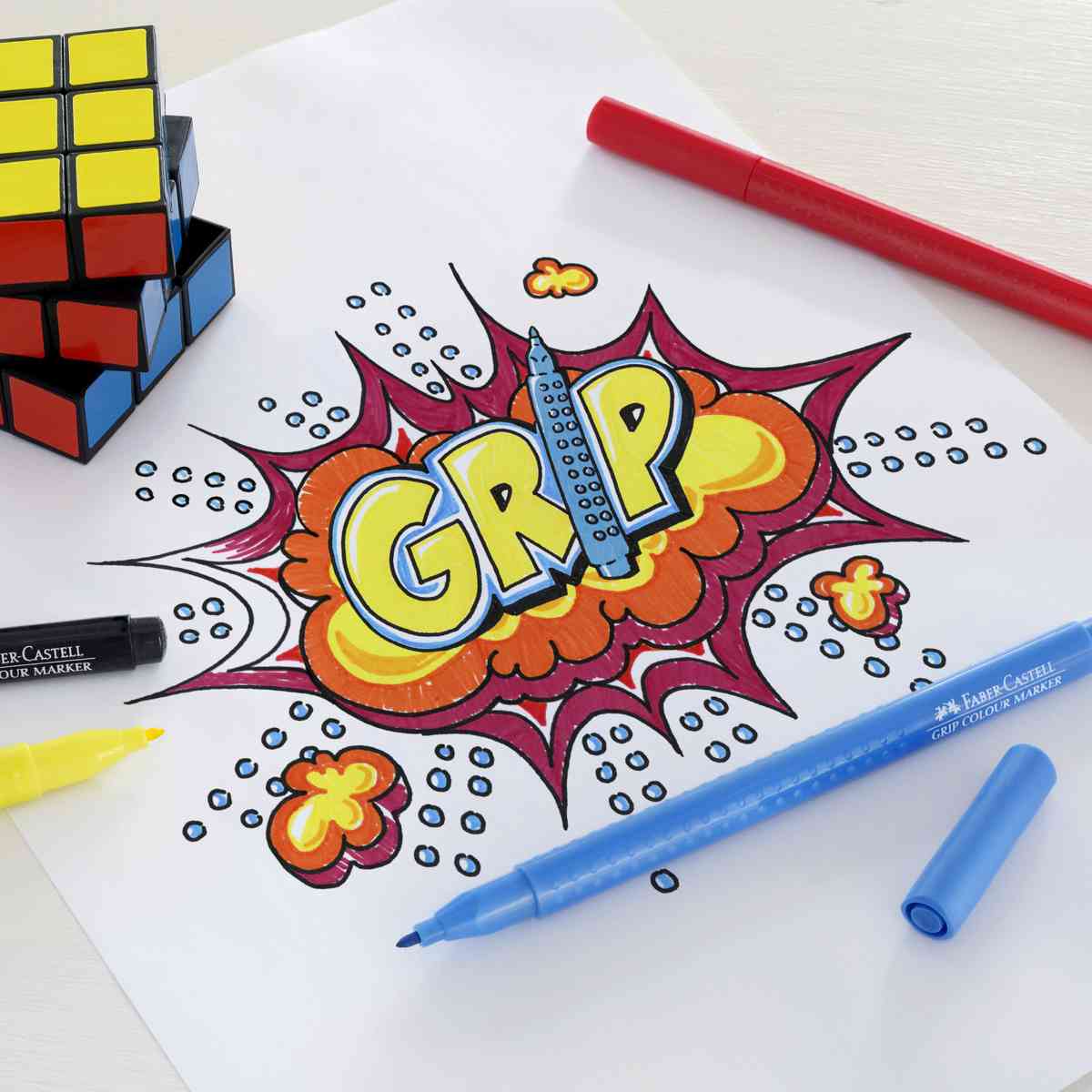 FABER CASTELL Filzstift Colour Grip MARKER 10 Farben 1,5-3mm