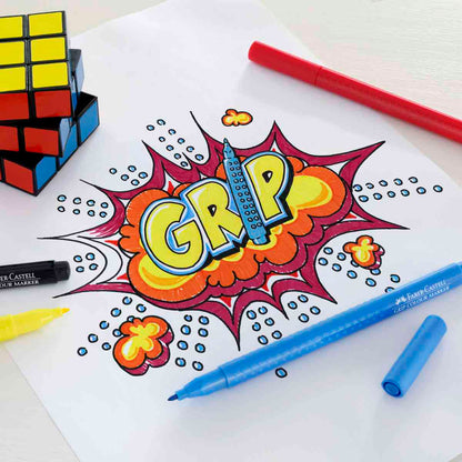 FABER CASTELL Filzstift Colour Grip MARKER 10 Farben 1,5-3mm