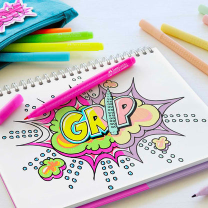 FABER CASTELL Filzstift Grip Neon + Pastell 10 Farben Etui