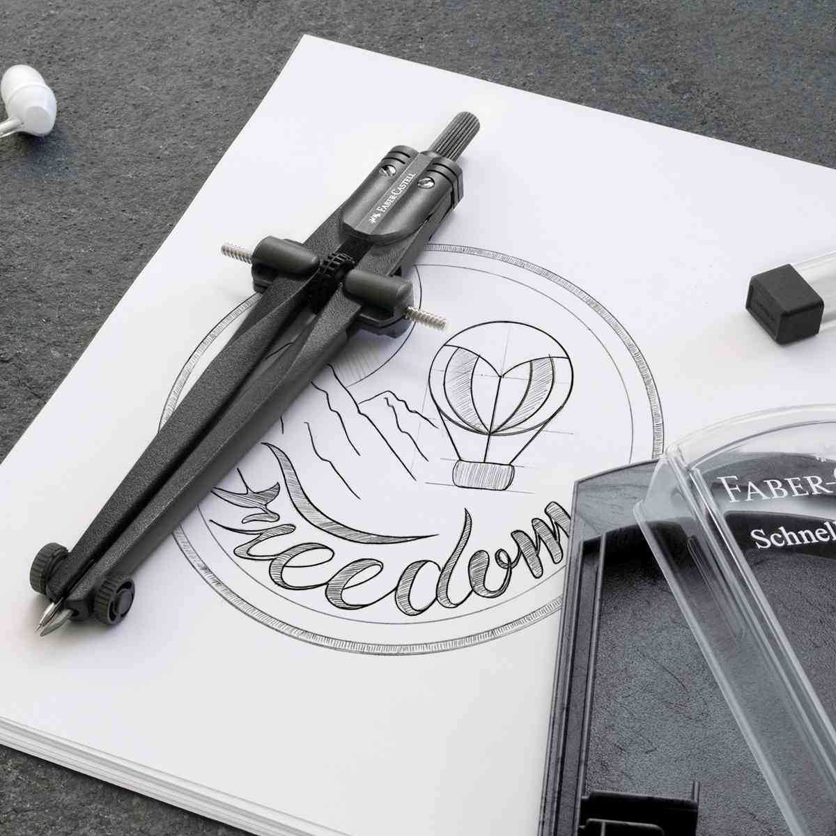 FABER CASTELL Schnellverstell Zirkel Stream blackstone