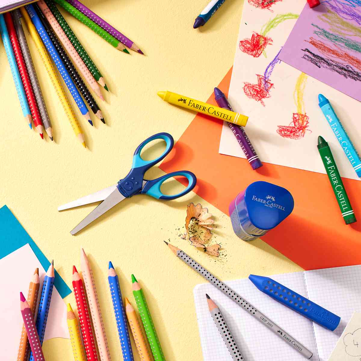 FABER CASTELL Schulschere GRIP mit Klingenschutz 13,5cm türkis