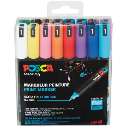 POSCA Marker Acryl-Farbmarker UNI PC-1MR 16 Farben 0,7mm
