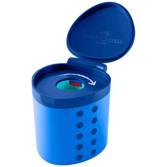FABER CASTELL Dosenspitzer Spitzdose Grippy blau