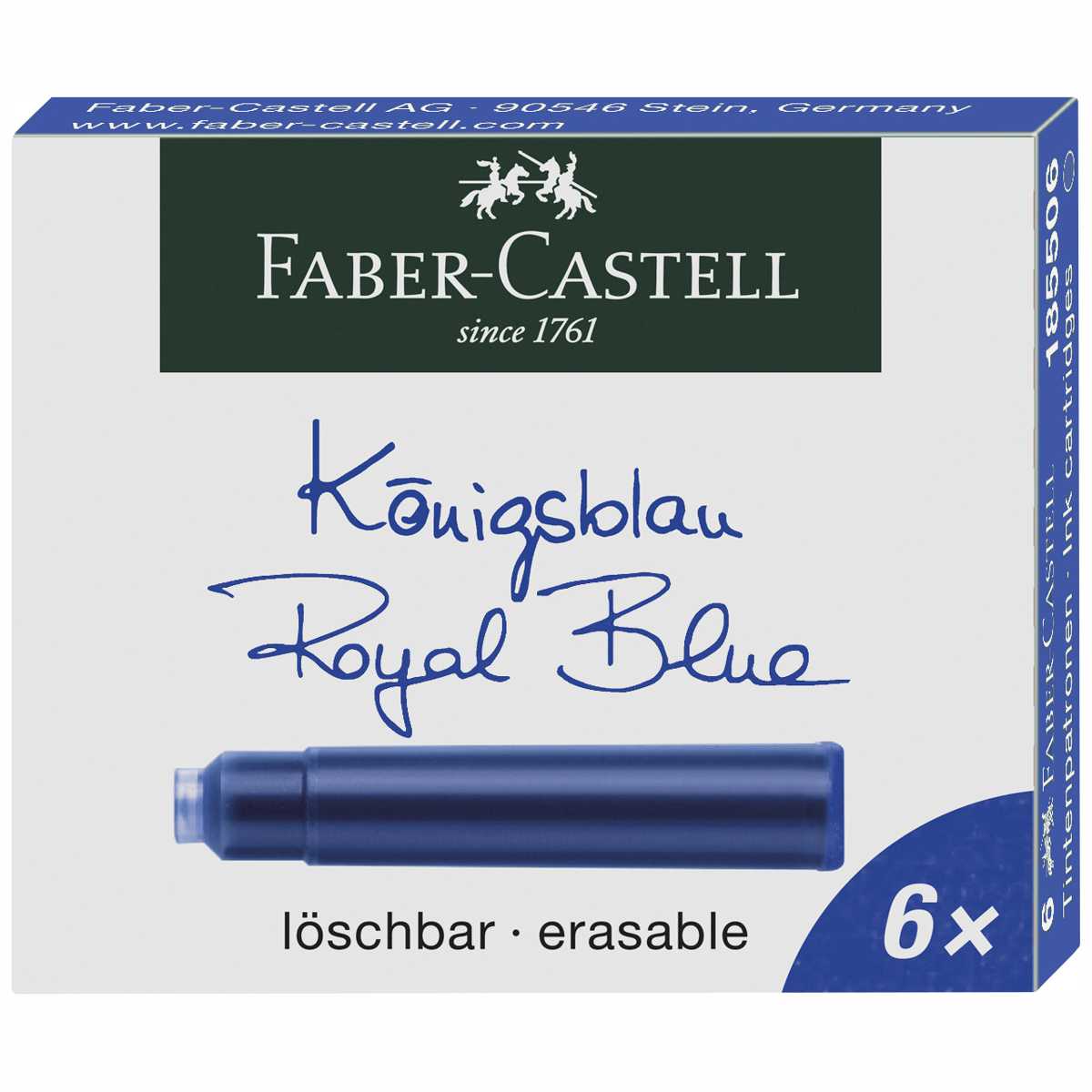 FABER CASTELL Tintenpatronen Standard königsblau 6 Stück