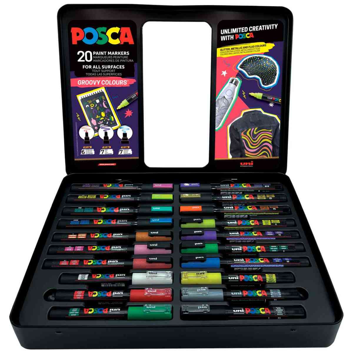 POSCA Marker UNI Groovy Colours Set 20 Stück PC-1M PC-3M PC-7M