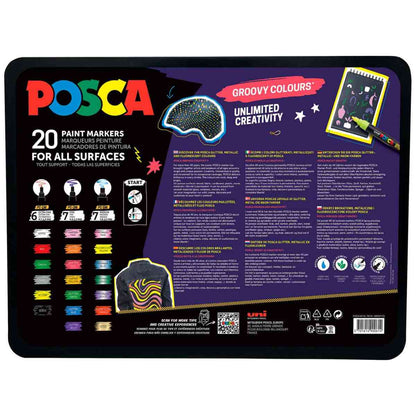 POSCA Marker UNI Groovy Colours Set 20 Stück PC-1M PC-3M PC-7M