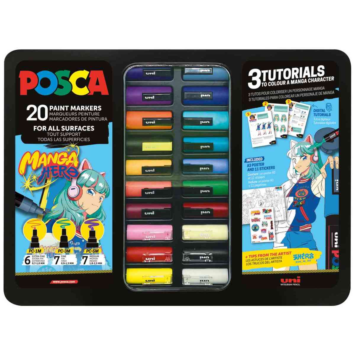 POSCA Marker UNI Groovy Colours Set 20 Stück PC-1M PC-3M PC-7M