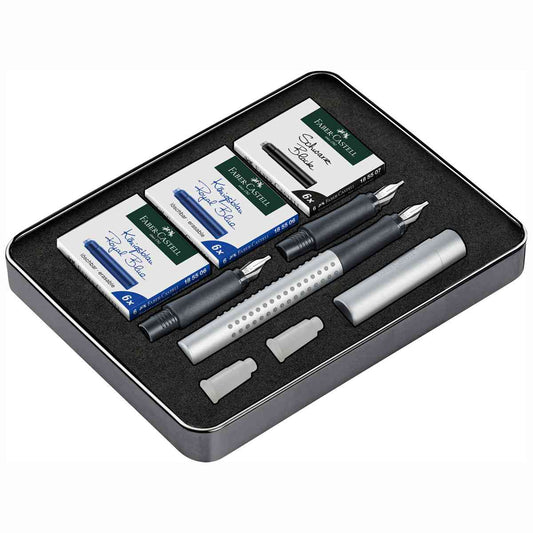 FABER CASTELL Füllhalter Grip Kalligrafie Set 1,1/1,4/1,8mm + 3x Patronen