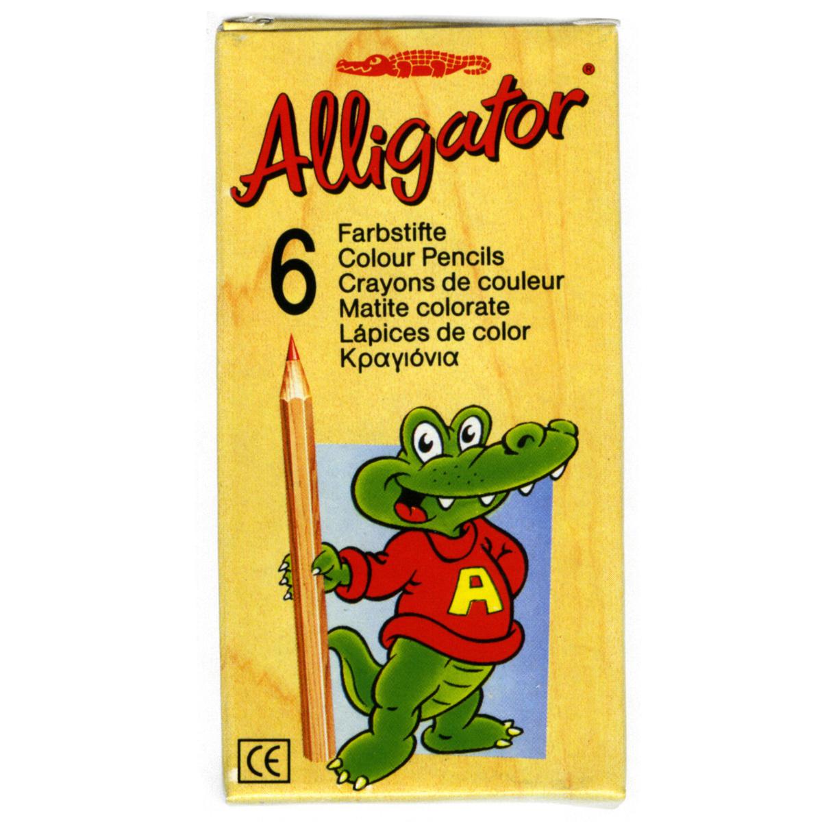 FABER CASTELL ALLIGATOR Farbstifte kurz natur 6 Packungen je 6 Farben