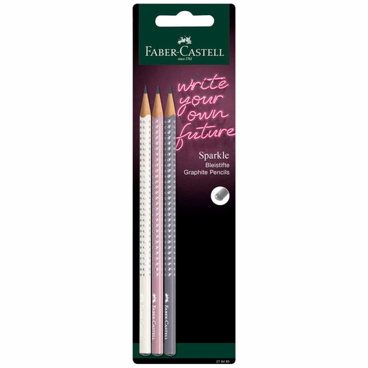 FABER CASTELL Bleistifte GRIP SPARKLE coconut milk, dapple gray, rose shadows