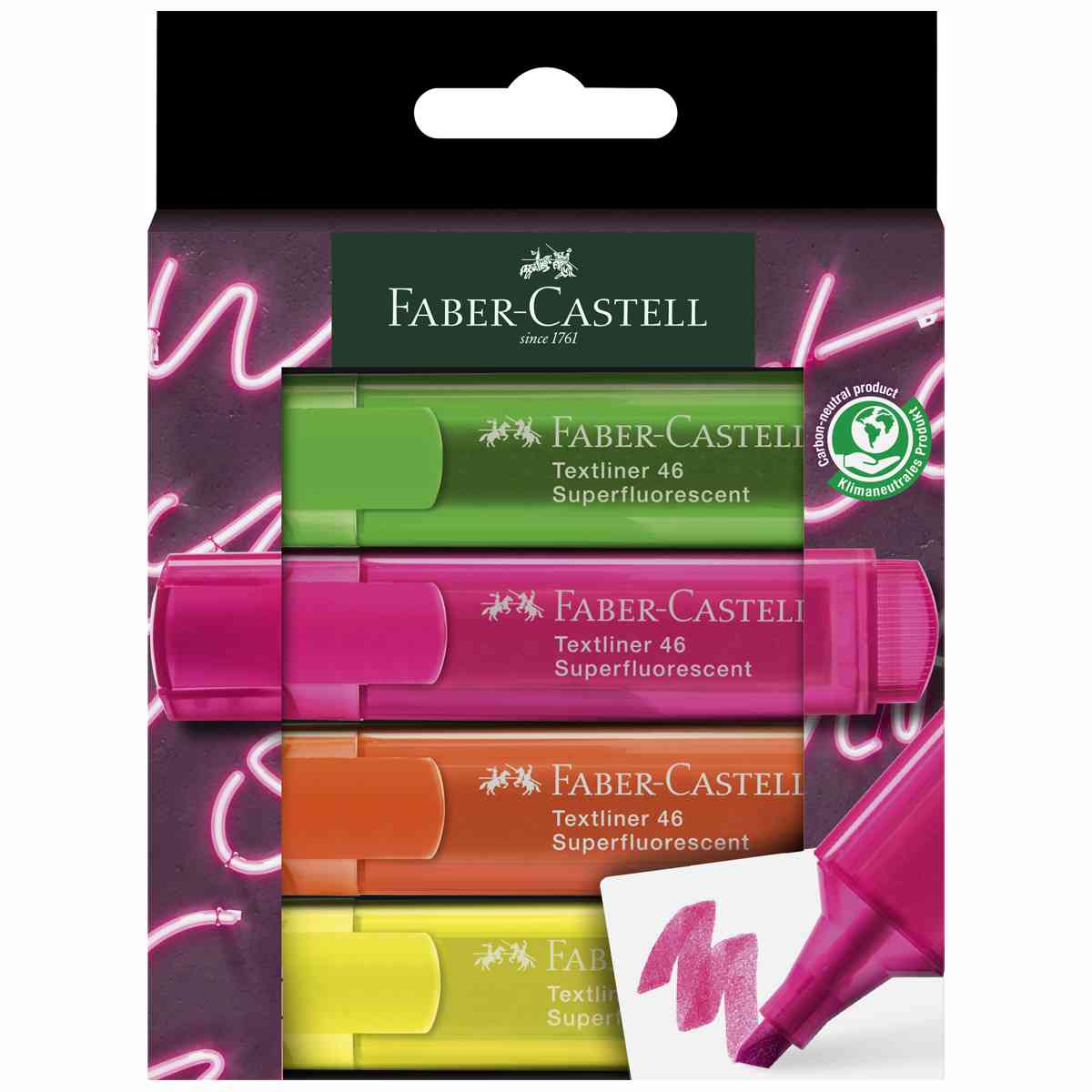 FABER CASTELL Textmarker Textliner 46 Neon 4 Farben