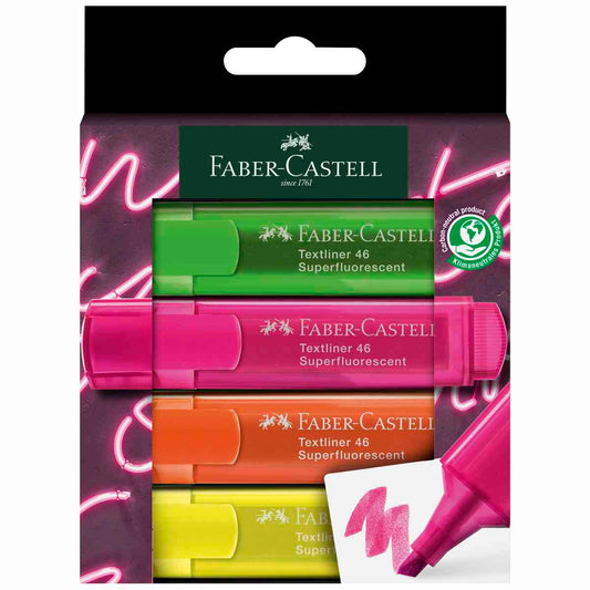 FABER CASTELL Textmarker Textliner 46 Neon 4 Farben