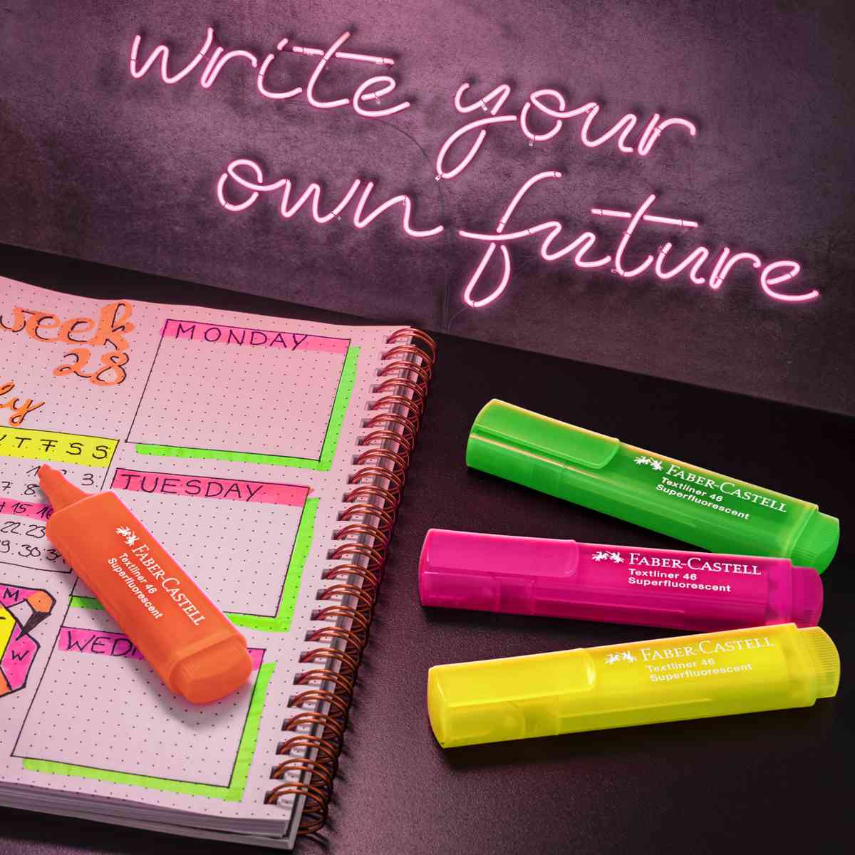 FABER CASTELL Textmarker Textliner 46 Neon 4 Farben