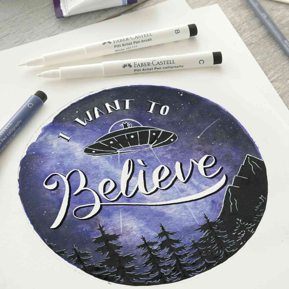 FABER CASTELL Tuschestift PITT ARTIST PEN 2,5mm weiß Farbe: 101