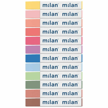 MILAN Tafelkreide eckig 12mm farbig bunt 12 Stück, Länge 80mm