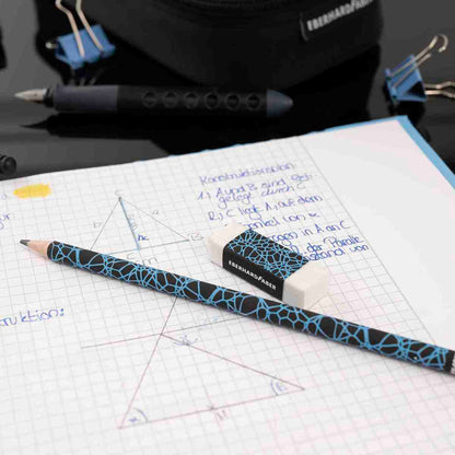 EBERHARD FABER 3x Design Bleistifte -SPARPACK- + Radierer neonblau
