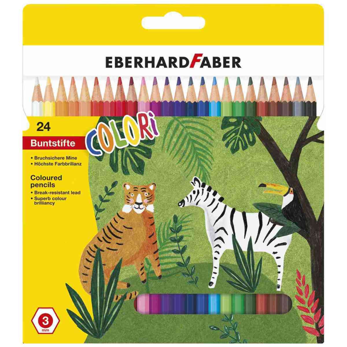 EBERHARD FABER Farbstifte 24 Stück Etui hexagonal