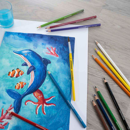EBERHARD FABER Aquarell Farbstift 12 Farben + Pinsel GRATIS