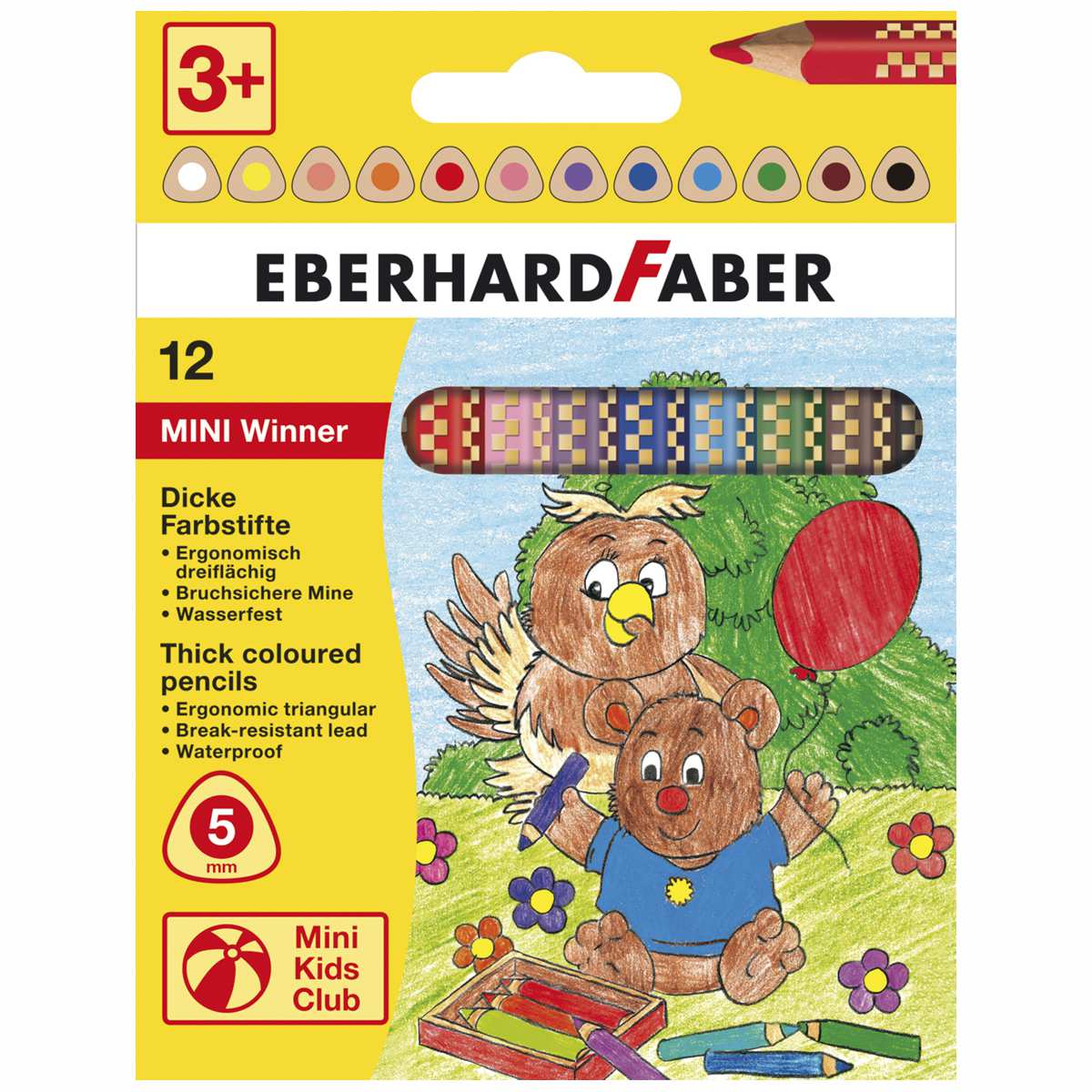 EBERHARD FABER Farbstift Mini Winner Jumbo kurz 12 Farben