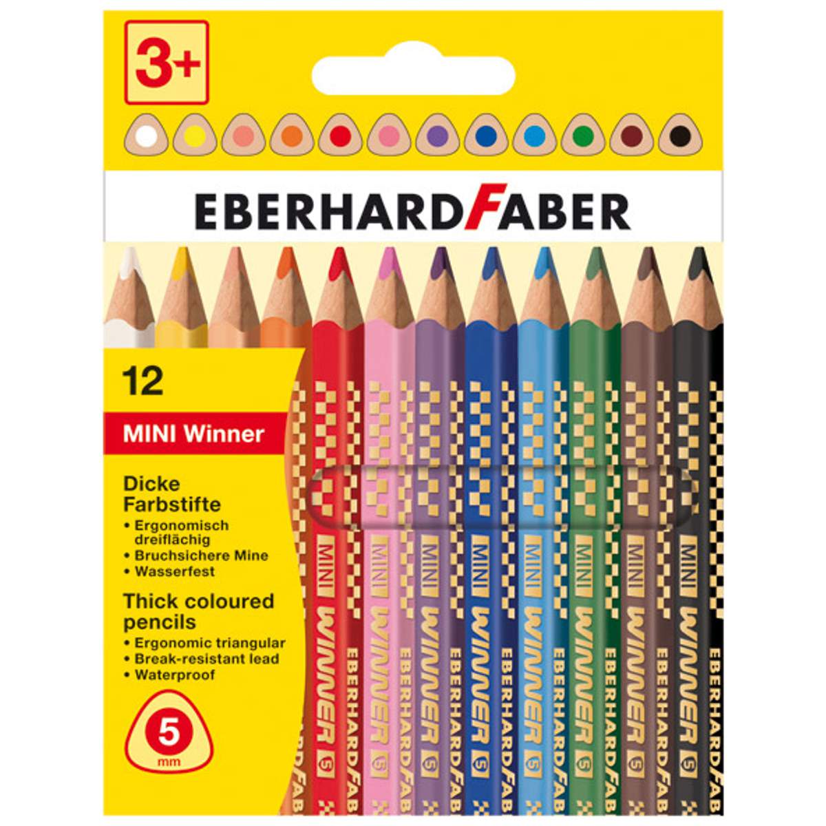 EBERHARD FABER Farbstift Mini Winner Jumbo kurz 12 Farben