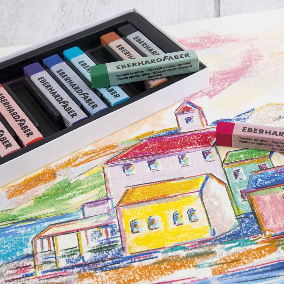 EBERHARD FABER Soft Pastellkreiden 12 Farben im Kartonetui