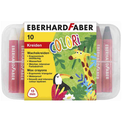 EBERHARD FABER Wachsmalkreiden 8+2 Stück dreikant wasserfest