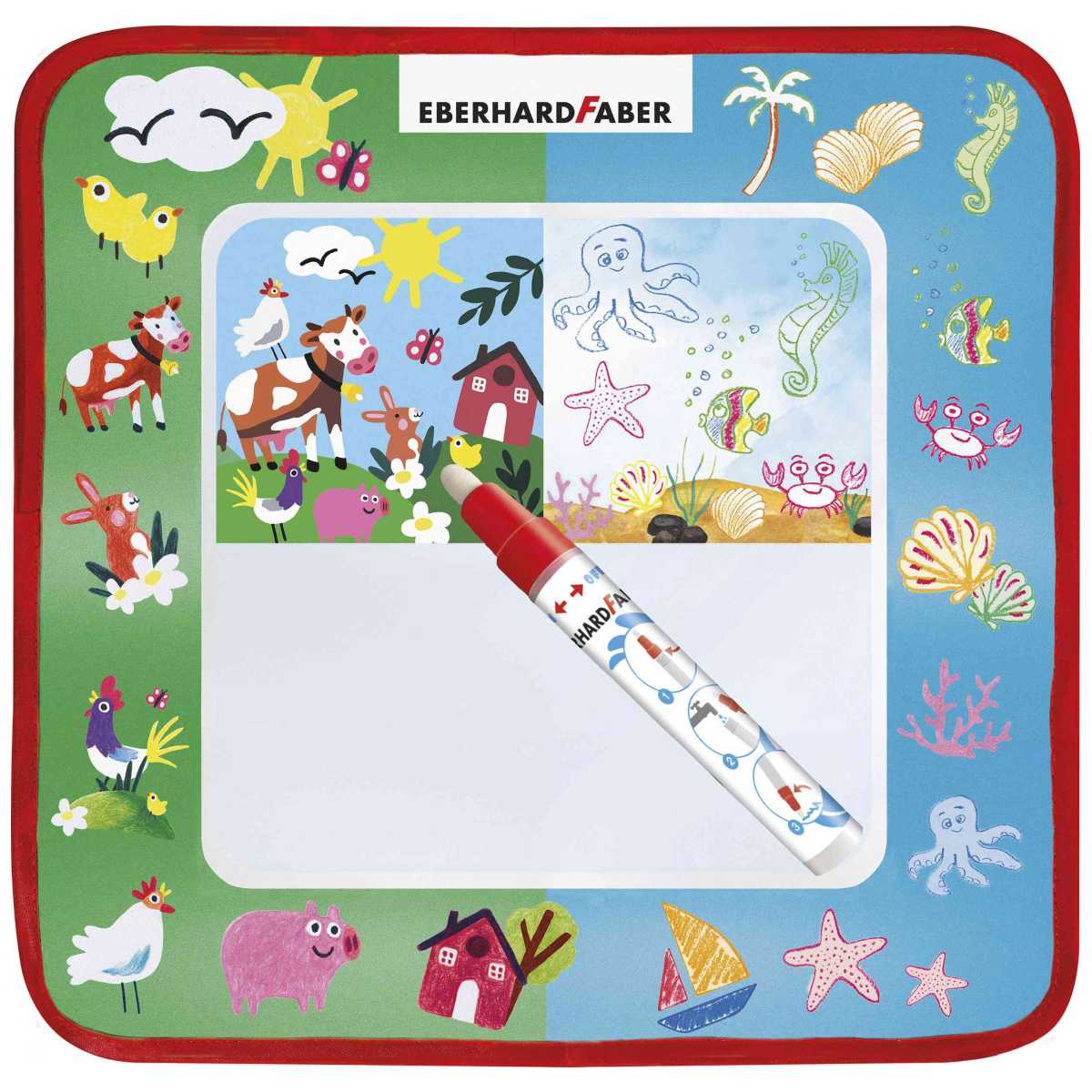 EBERHARD FABER Aqua Fun Malmatte 32x32cm + Wassermarker