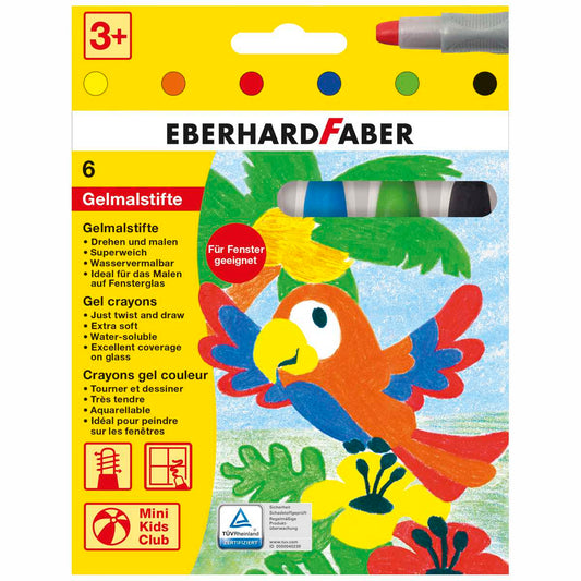EBERHARD FABER Fenstermalstift Gelmalstifte Classic 6 Farben im Kartonetui