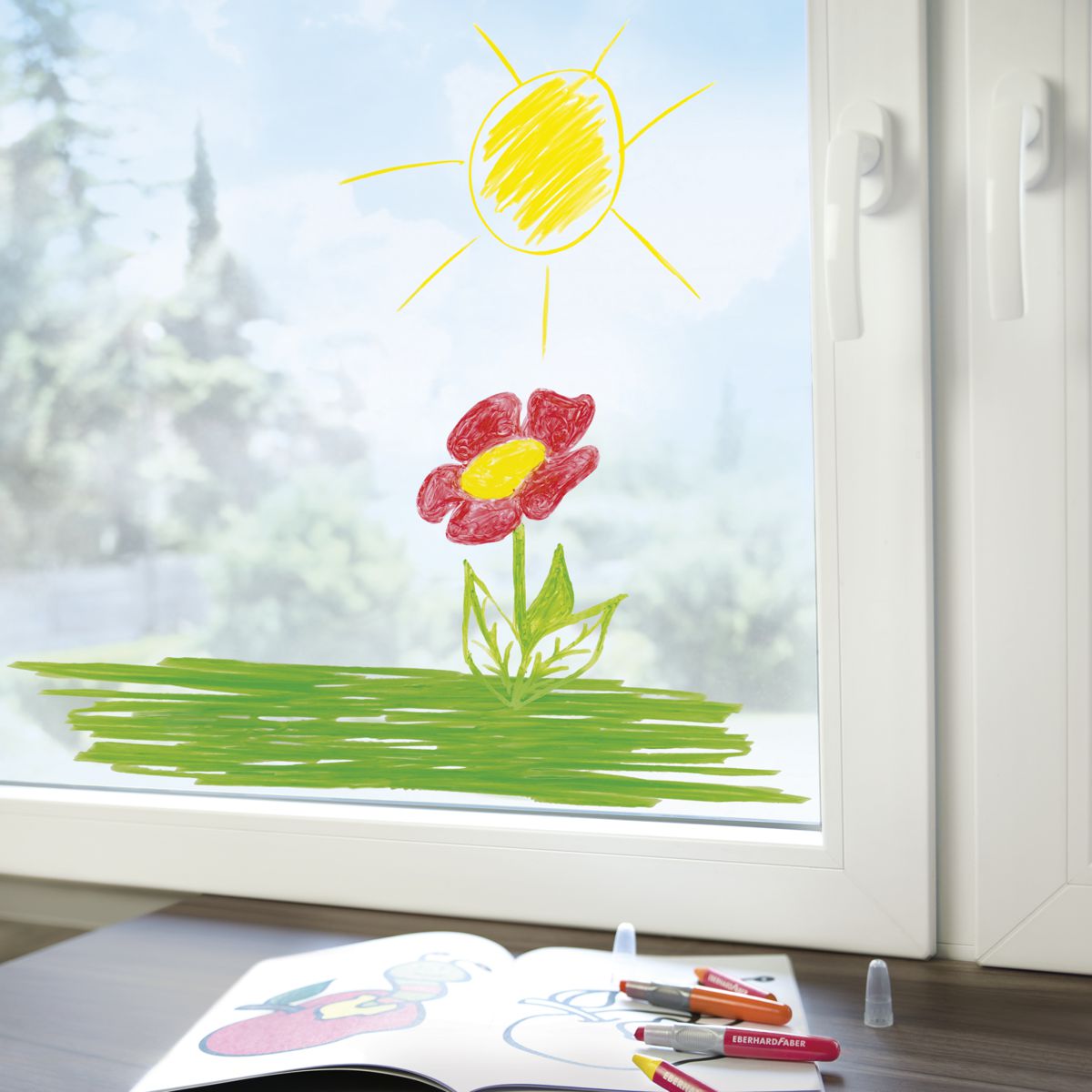EBERHARD FABER Fenstermalstift Gelmalstifte Classic 6 Farben im Kartonetui