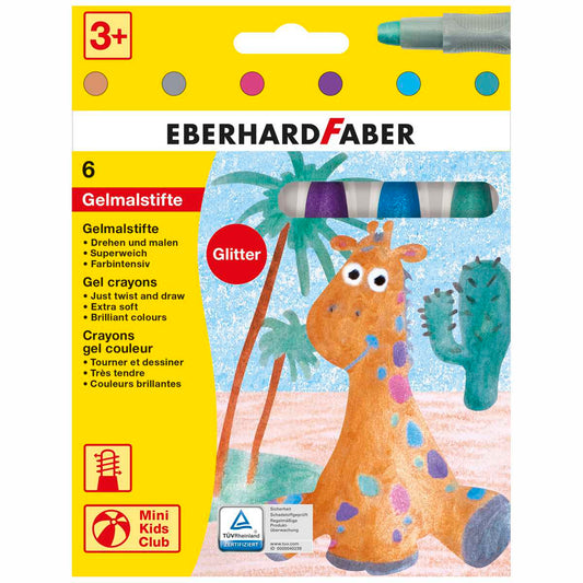 EBERHARD FABER Gelmalstifte Glitter / Metallic 6 Farben im Kartonetui