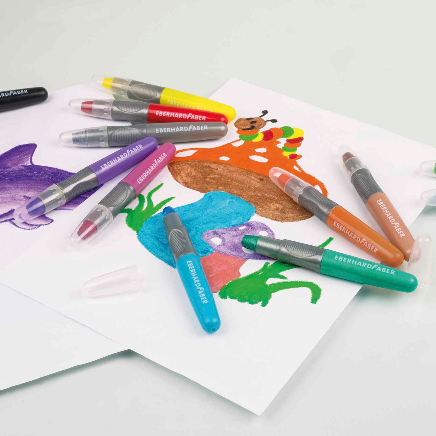EBERHARD FABER Fenstermalstift Gelmalstifte Classic + Metallic 12 Farben im Kartonetui