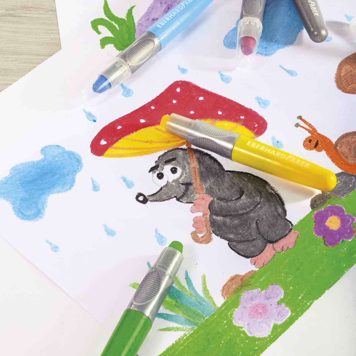 EBERHARD FABER Fenstermalstift Gelmalstifte Classic + Metallic 12 Farben im Kartonetui