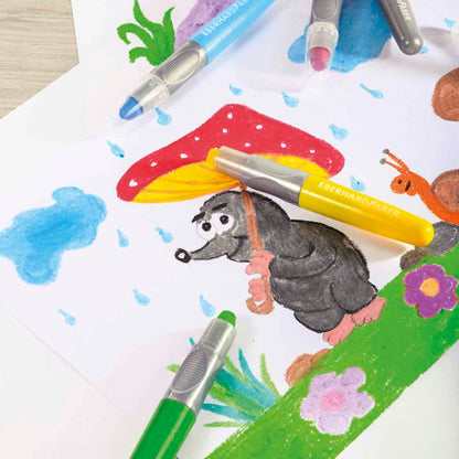 EBERHARD FABER Fenstermalstift Gelmalstifte Classic + Metallic 12 Farben im Kartonetui