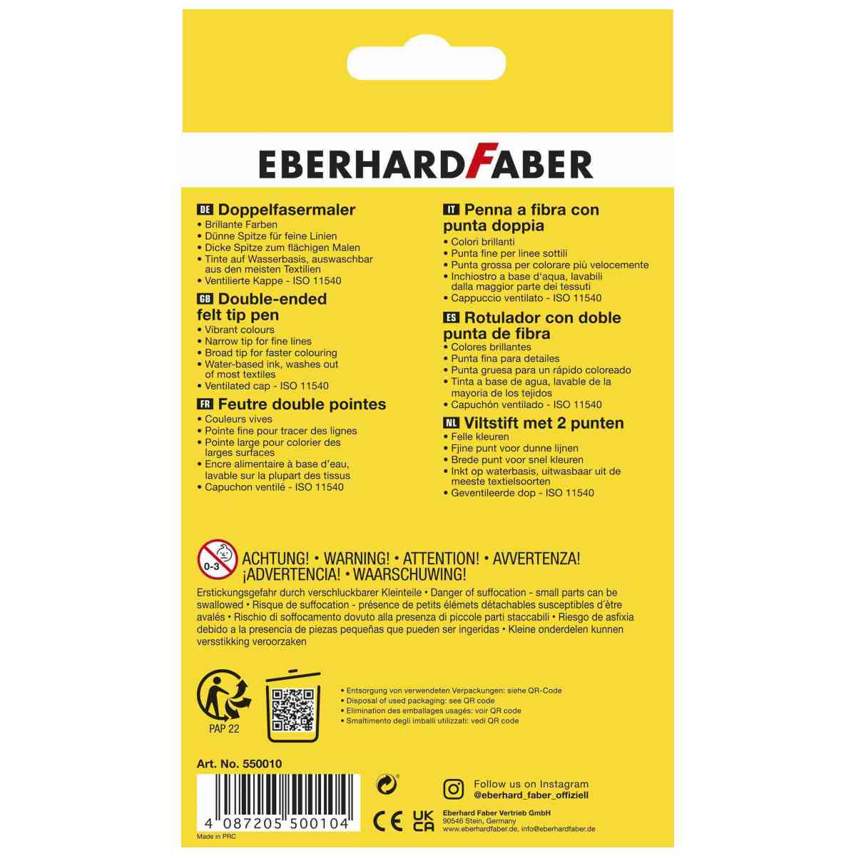 EBERHARD FABER Filzstifte Doppelfasermaler 10 Farben