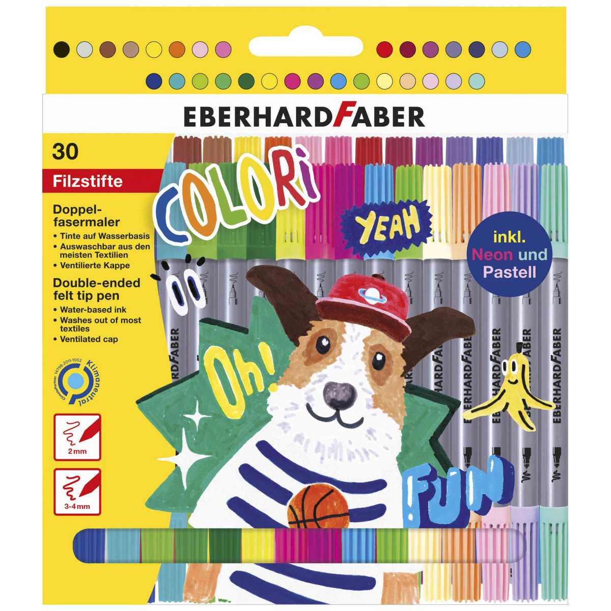 EBERHARD FABER Fasermaler doppelt COLORI 30 Farben incl. NEON und PASTELL