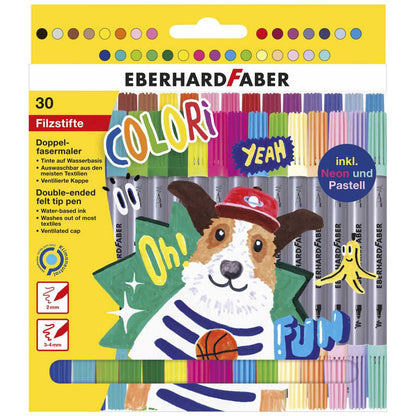 EBERHARD FABER Fasermaler doppelt COLORI 30 Farben incl. NEON und PASTELL