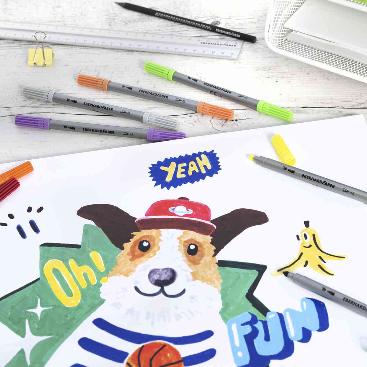 EBERHARD FABER Fasermaler doppelt COLORI 30 Farben incl. NEON und PASTELL