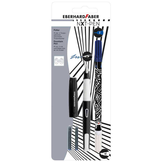 EBERHARD FABER Füllhalter NXT-Pen weiß/schwarz R+L incl. Tintenlöscher + Patronen
