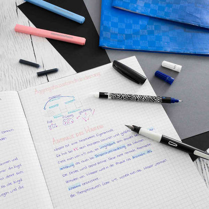 EBERHARD FABER Füllhalter NXT-Pen grau/schwarz R+L incl. Tintenlöscher + Patronen