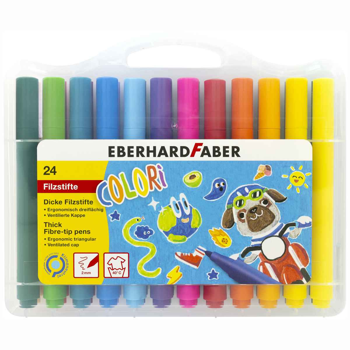 EBERHARD FABER Filzstifte Fasermaler Colori dick dreikant 24 Farben ca. 2mm