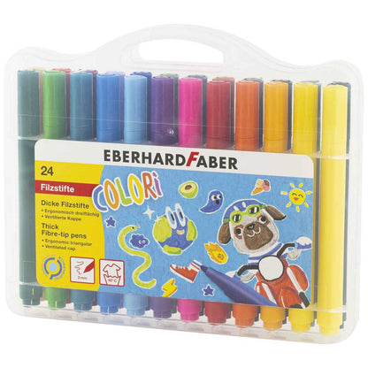 EBERHARD FABER Filzstifte Fasermaler Colori dick dreikant 24 Farben ca. 2mm