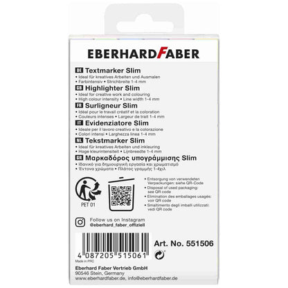 EBERHARD FABER Textmarker Slim 1-4mm Pastell 6 Stück