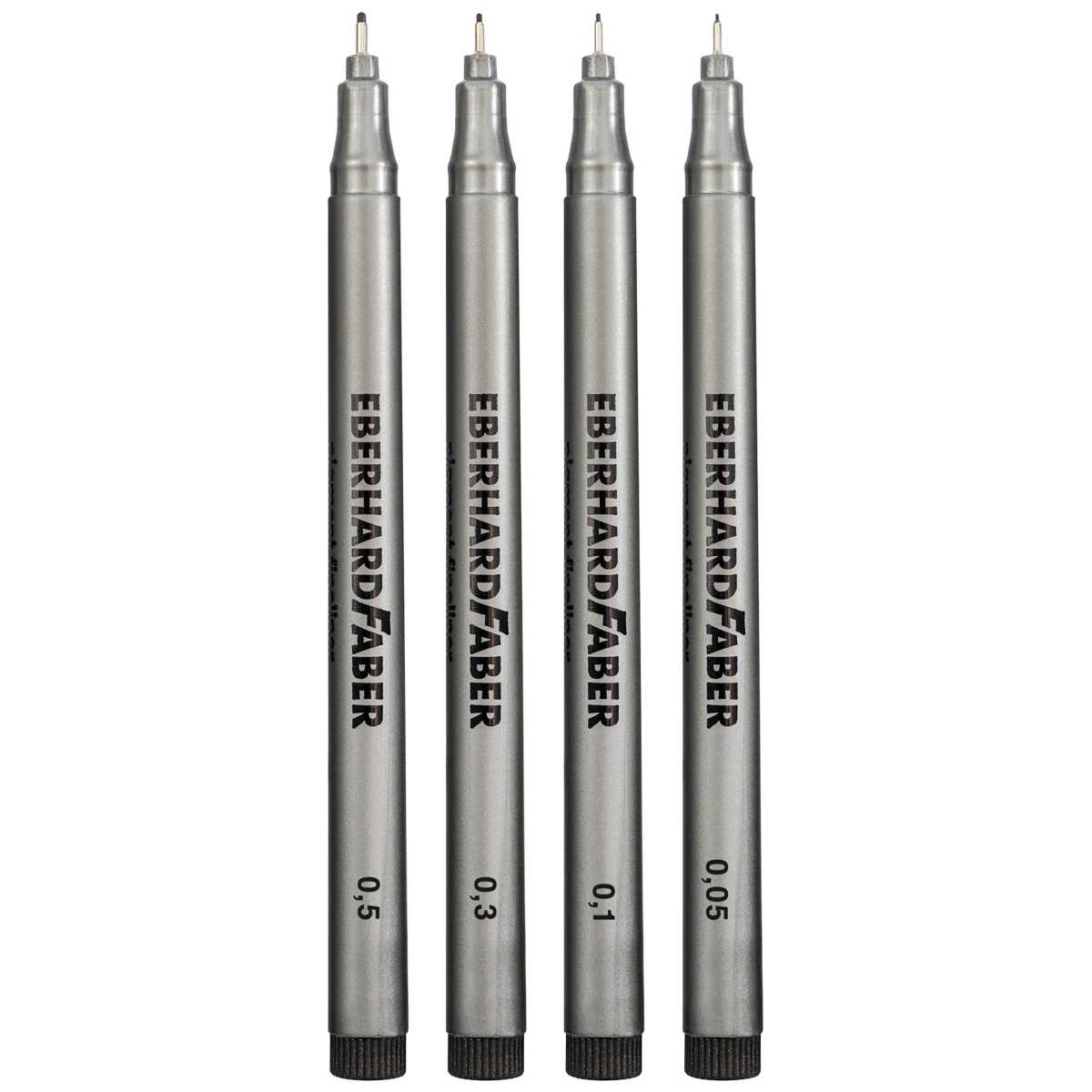 EBERHARD FABER Pigment Fineliner schwarz 4 Stück 0,05 | 0,1 | 0,3 | 0,5mm