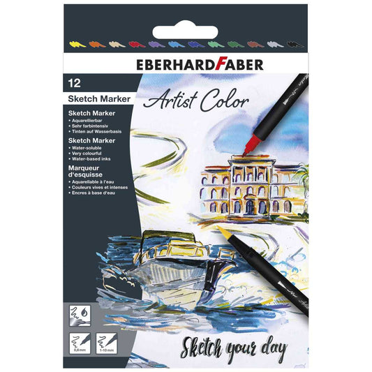 EBERHARD FABER Sketch Marker | Pinselmaler Artist Color 12 Farben