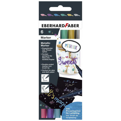 EBERHARD FABER Metallic Marker Duo 6 Farben 0,8 und 1-10mm
