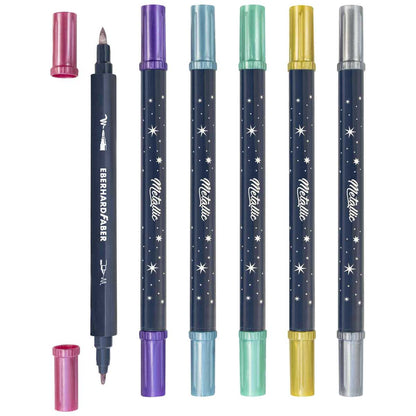 EBERHARD FABER Metallic Marker Duo 6 Farben 0,8 und 1-10mm