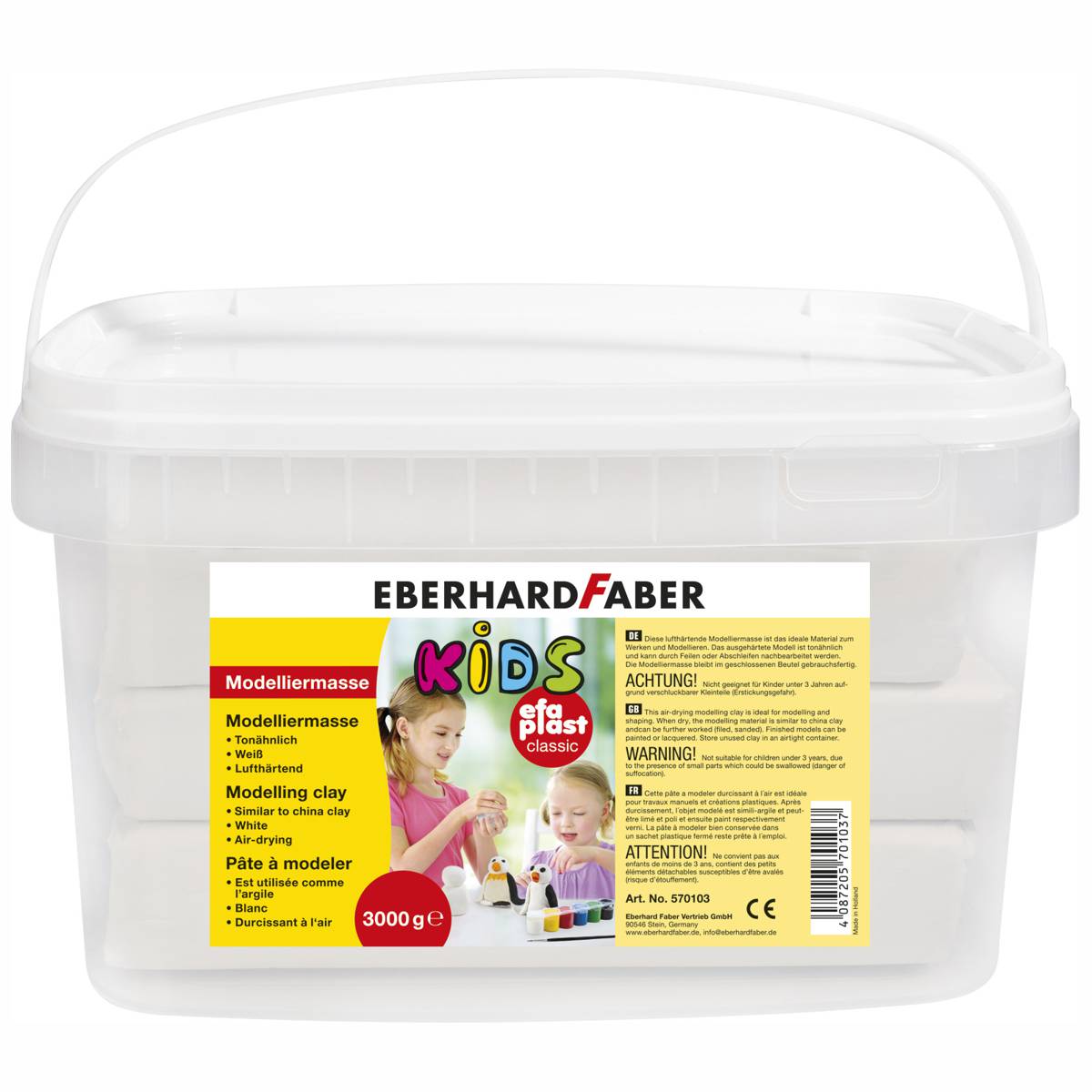 EBERHARD FABER Modelliermasse EFA Plast Kids Classic 3000g weiß