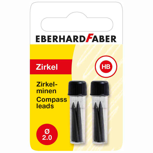 EBERHARD FABER Zirkelmine Ersatzmine für Zirkel HB 2 x 4 Stück -DOPPELPACK-