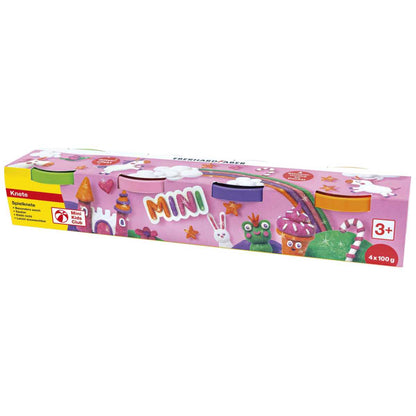 EBERHARD FABER Spielknete Set 4 Farben -GLITZER- orange, violett, pink, grün